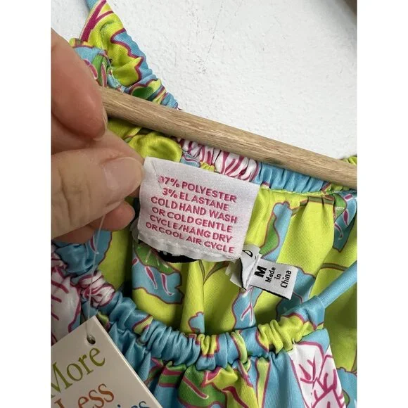 Gretchen Scott Halter Tassel Tie Dress Sz M Mystic Garden NWT Turquoise Floral - Picture 9 of 14